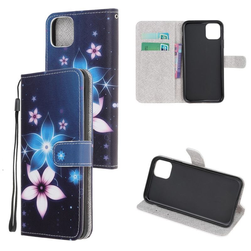 Folio Deksel iPhone 12 Pro Max Måneblomster Med Tanga