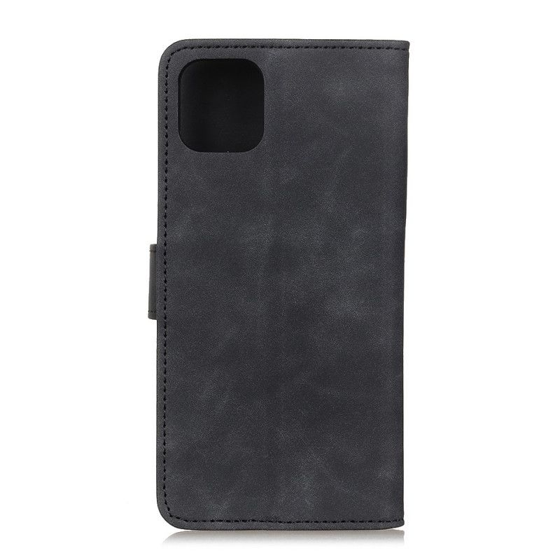 Folio Deksel iPhone 12 Pro Max Svart Vintage Khazneh-Skinneffekt