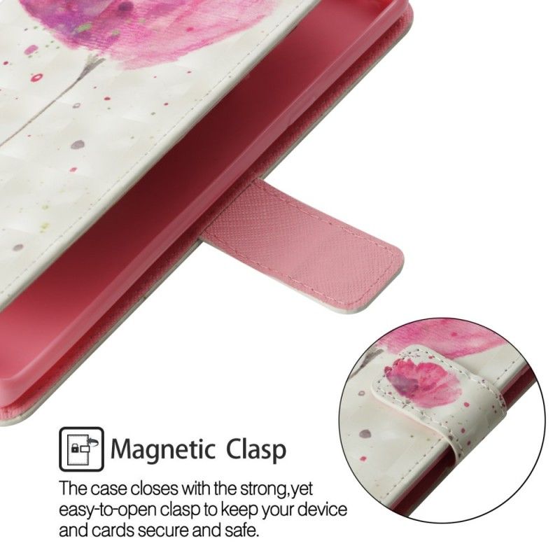 Folio Deksel Sony Xperia XZ3 3D Akvarellvalmue