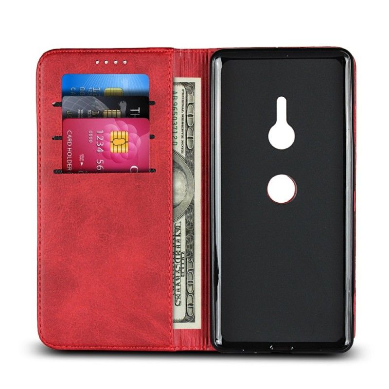 Folio Deksel Sony Xperia XZ3 Svart Mobildeksel Skinneffekt