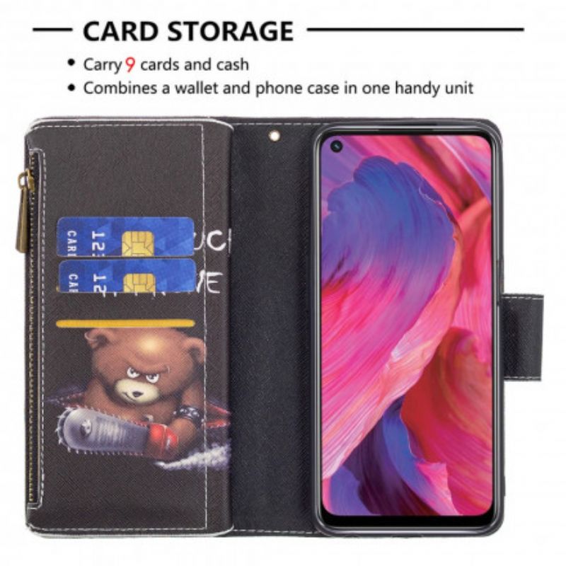 Folio Deksel Oppo A54 5g / A74 5g Lommebjørn Med Glidelås