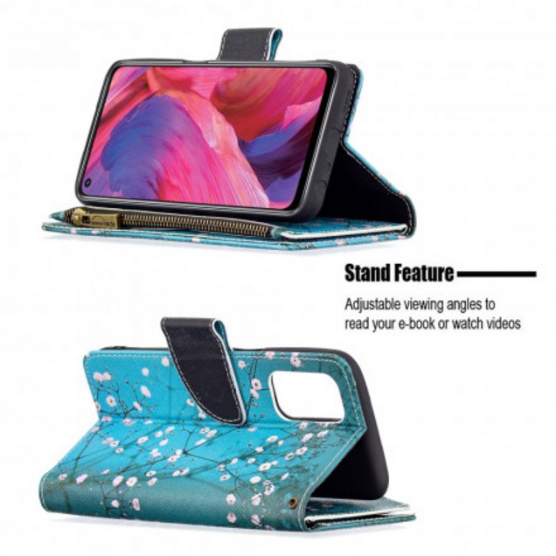 Folio Deksel Oppo A54 5g / A74 5g Trelomme Med Glidelås