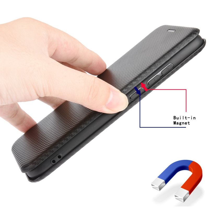 Folio Deksel for Huawei Y5p Svart Karbonfiber