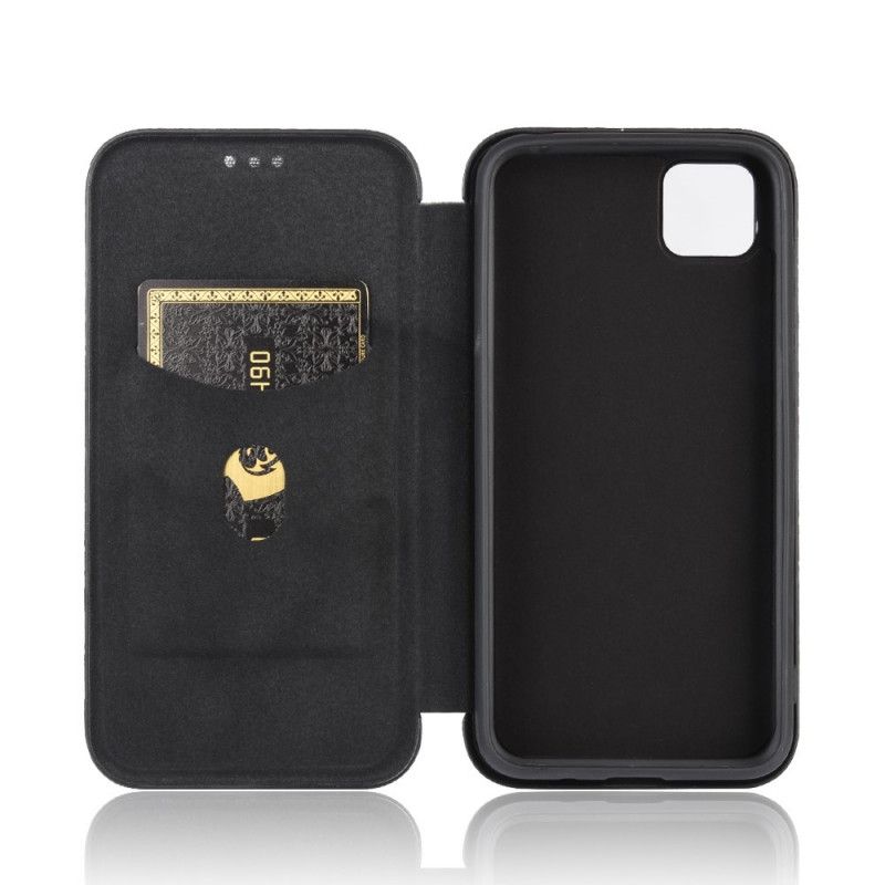 Folio Deksel for Huawei Y5p Svart Karbonfiber