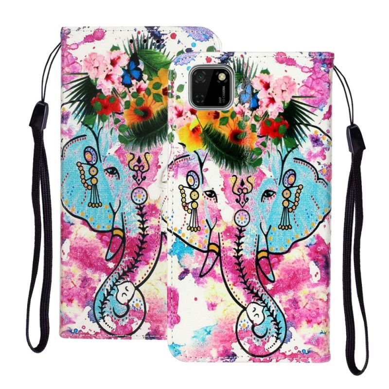 Folio Deksel Huawei Y5p Elefantmaleri