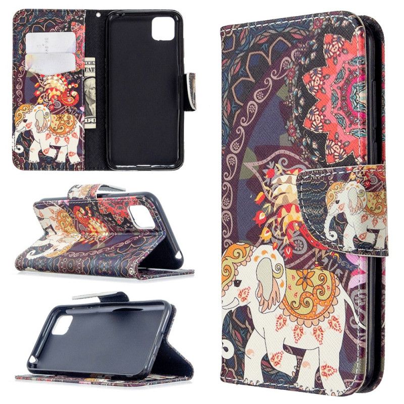 Folio Deksel Huawei Y5p Etnisk Elefantmandala