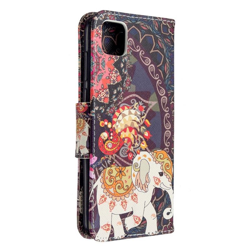 Folio Deksel Huawei Y5p Etnisk Elefantmandala