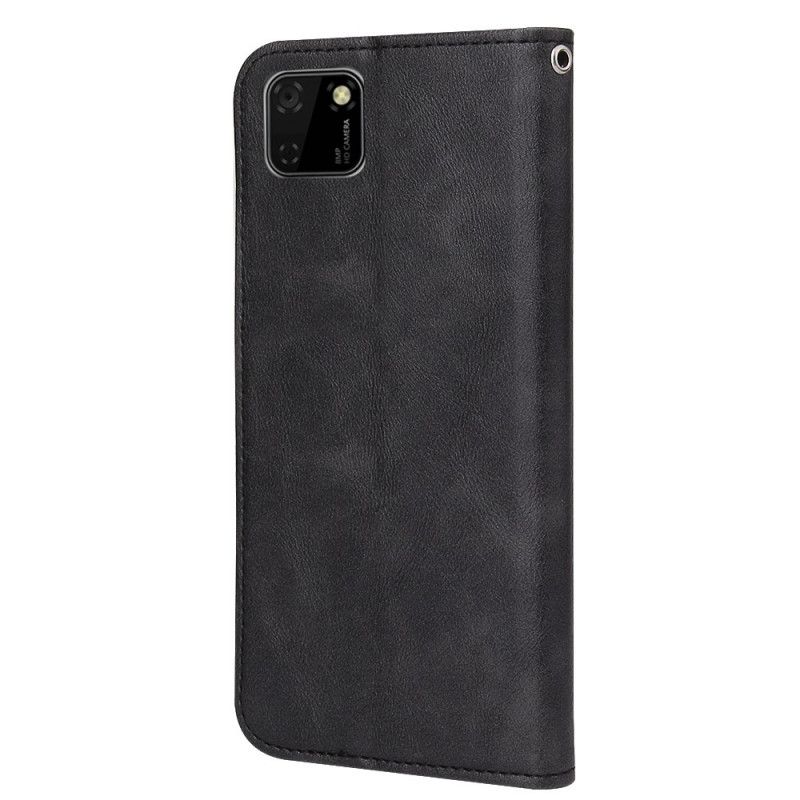 Folio Deksel Huawei Y5p Svart Bølgelærstil Beskyttelse