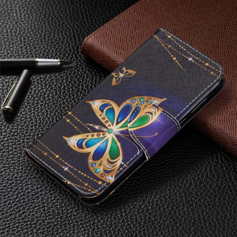 Lærdeksel Folio Deksel Huawei Y5p Mobildeksel Magisk Sommerfugl