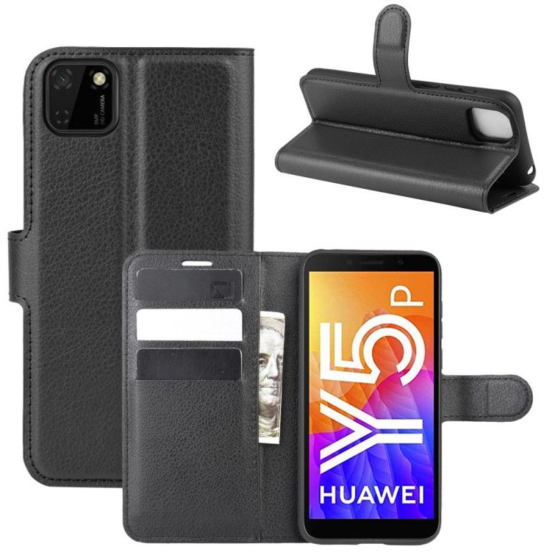 Lærdeksel Folio Deksel Huawei Y5p Svart Klassisk