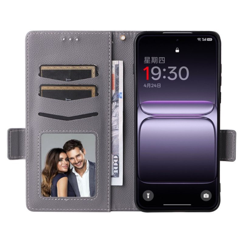 Folio Deksel Til Oneplus Nord 5 Teksturert Med Stropp