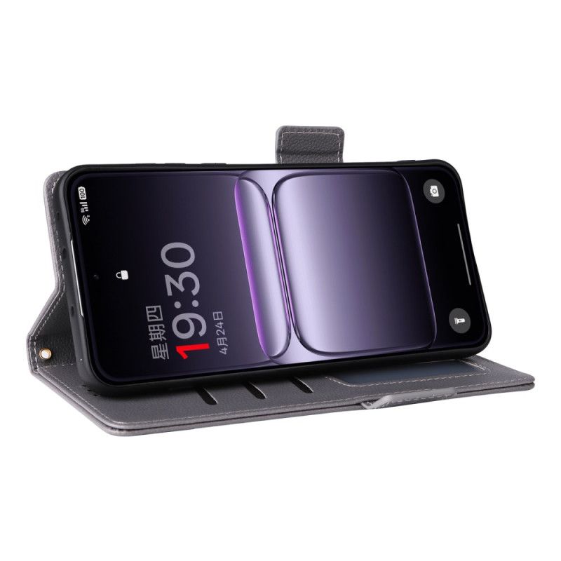 Folio Deksel Til Oneplus Nord 5 Teksturert Med Stropp