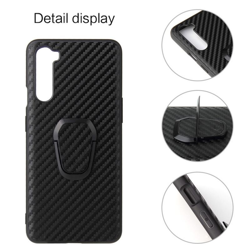 Deksel OnePlus Nord Karbonfiber Ringstøtte Beskyttelse