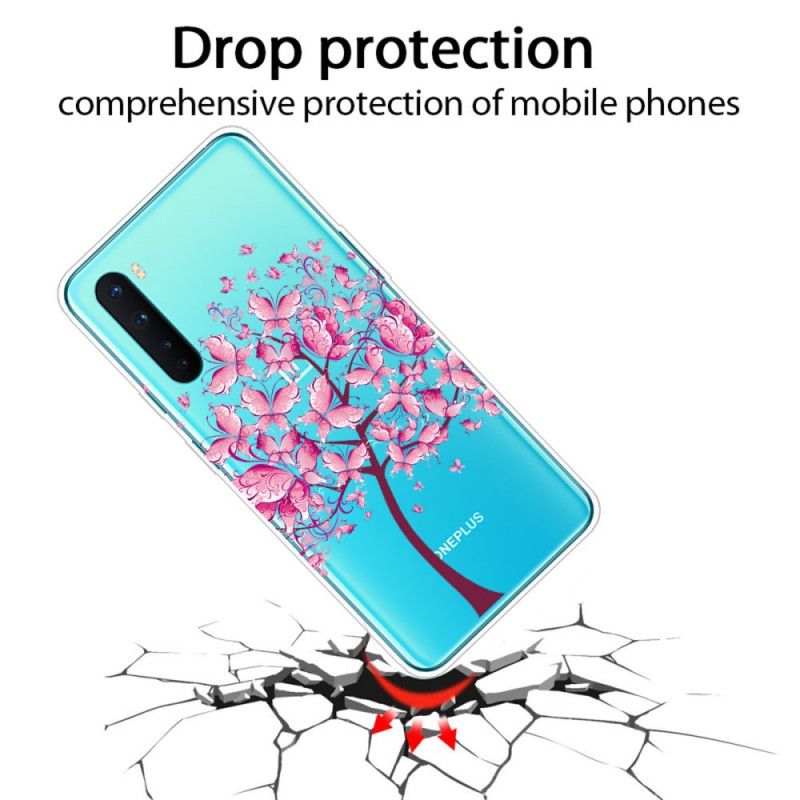 Deksel OnePlus Nord Mobildeksel Gjennomsiktig Sommerfugletre