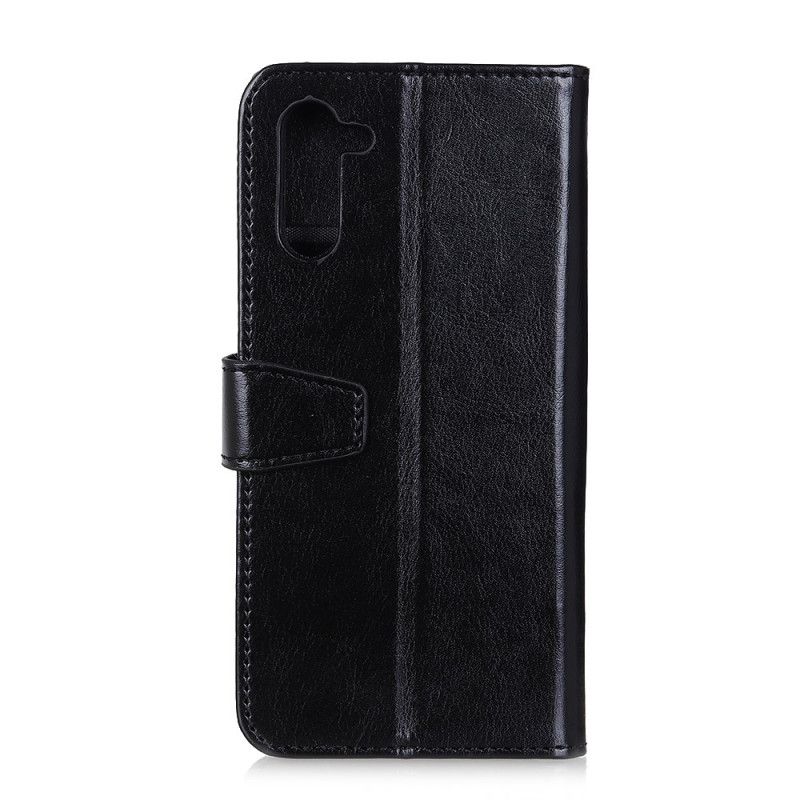 Folio Deksel OnePlus Nord Svart Enkel Skinnende Skinneffekt