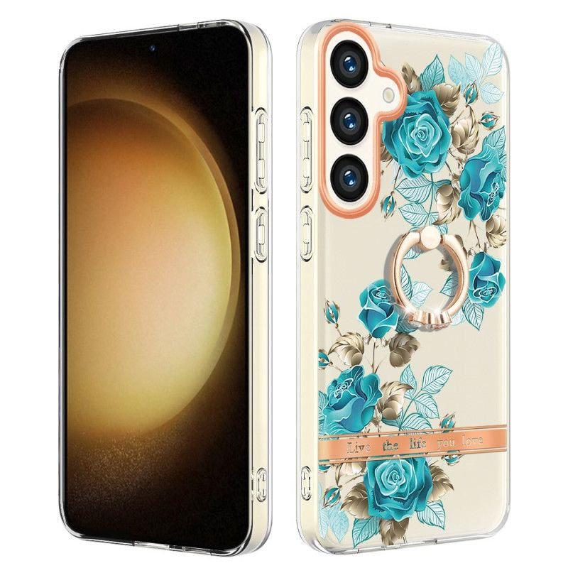 Deksel Samsung Galaxy S24 Plus 5g Floral Ring-holder Beskyttelse Deksel