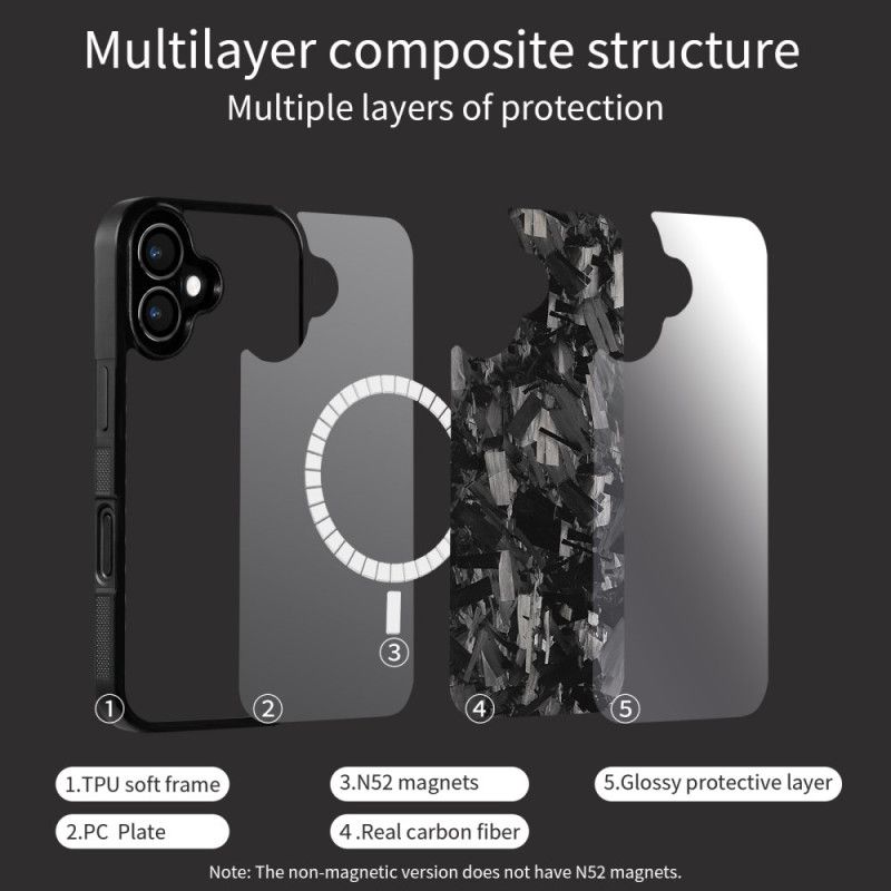 Deksel iPhone 17 Mobildeksel Smidd Aramidfiber Magsafe