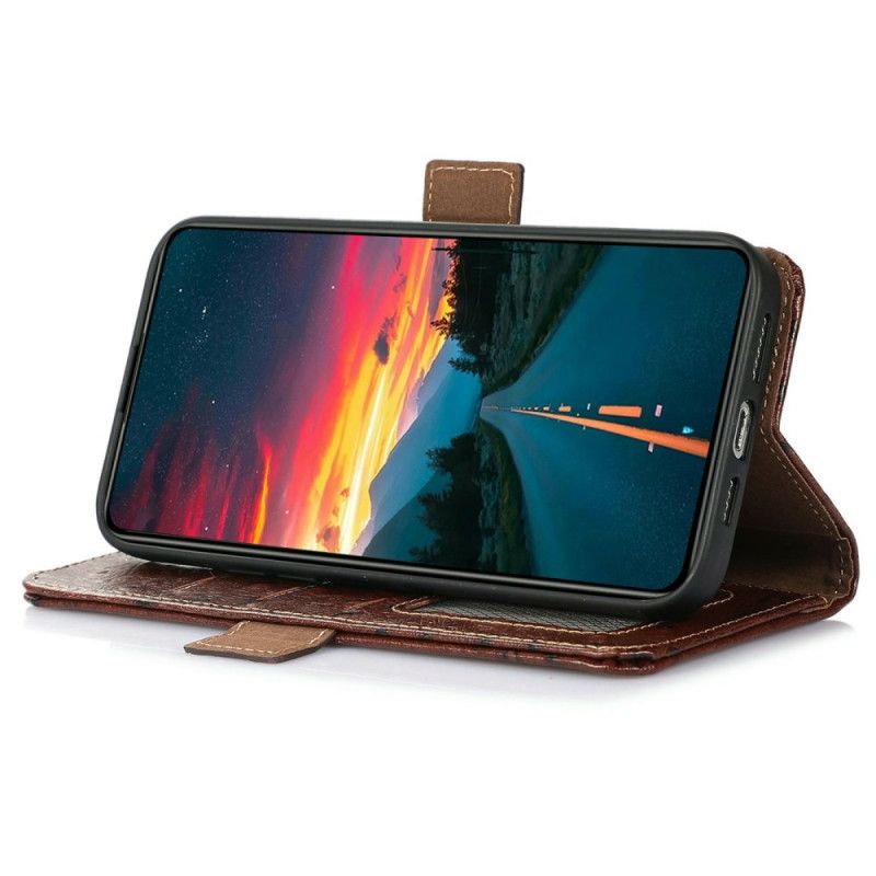 Folio Deksel iPhone 17 Rfid-blokkerende Skinn Med Strutstekstur