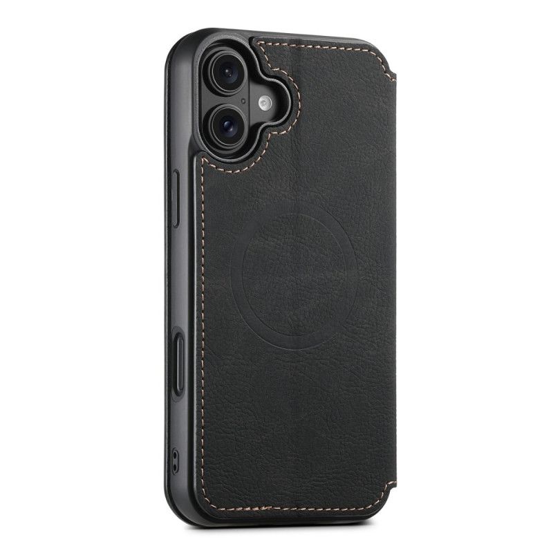 Folio Deksel Lær iPhone 17 Magsafe-kompatibel Skinnstil