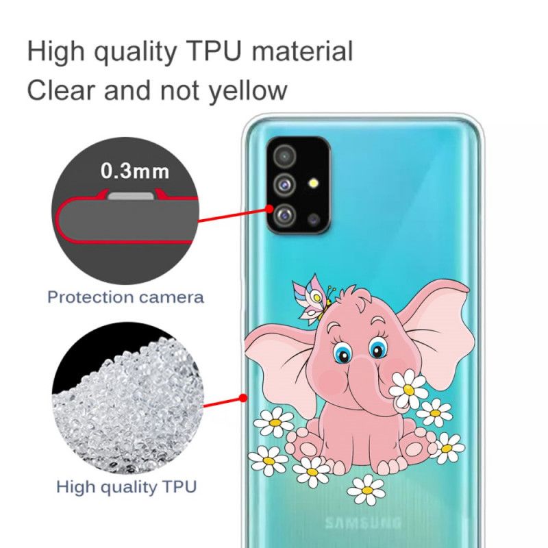 Deksel for Samsung Galaxy S20 Gjennomsiktig Rosa Elefant