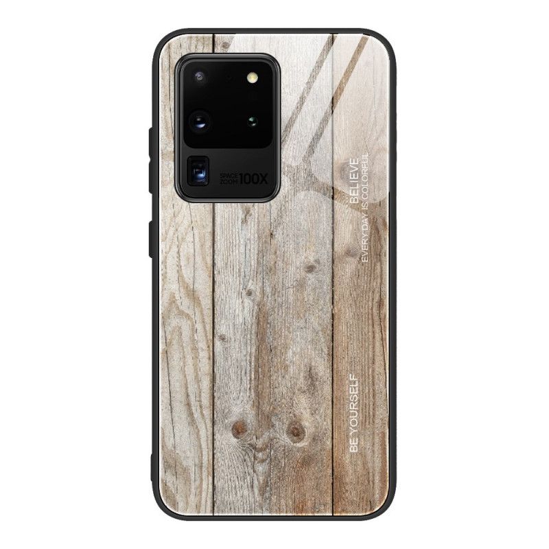 Deksel Samsung Galaxy S20 Svart Herdet Tre Design Glass