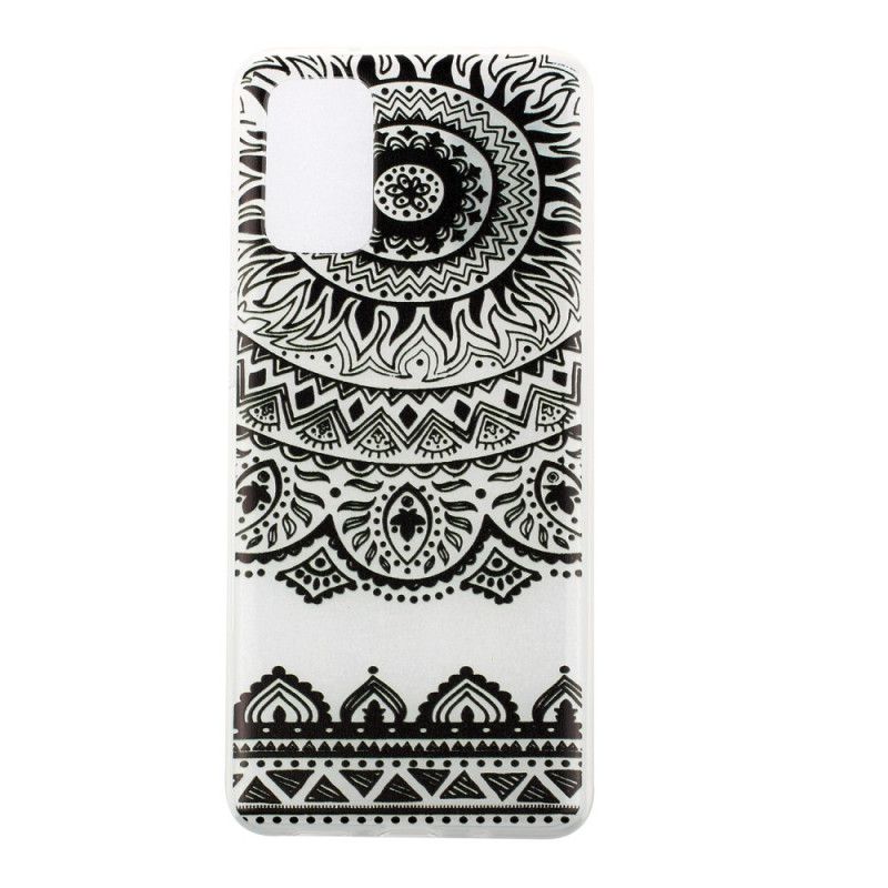 Deksel Samsung Galaxy S20 Svart Mobildeksel Gjennomsiktig Blomstermandala