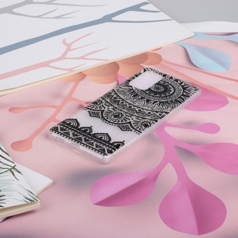 Deksel Samsung Galaxy S20 Svart Mobildeksel Gjennomsiktig Blomstermandala