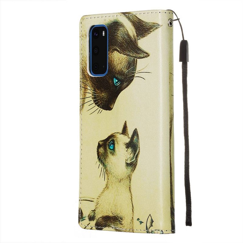 Folio Deksel Samsung Galaxy S20 Kattunge Og Mamma Anti-fall