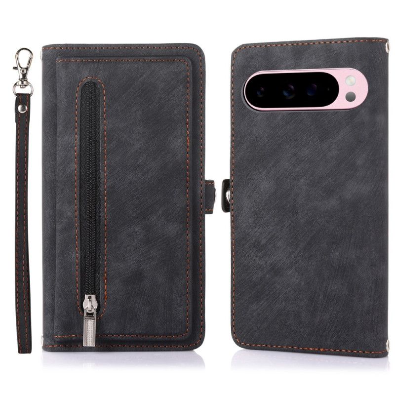 Folio Deksel Google Pixel 10 Pro Xl Lommebok Med Semsket Skinneffekt