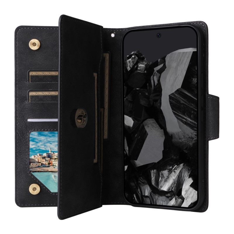 Lærdeksel Folio Deksel Google Pixel 10 Pro Xl Lommebok Med Semsket Skinneffekt