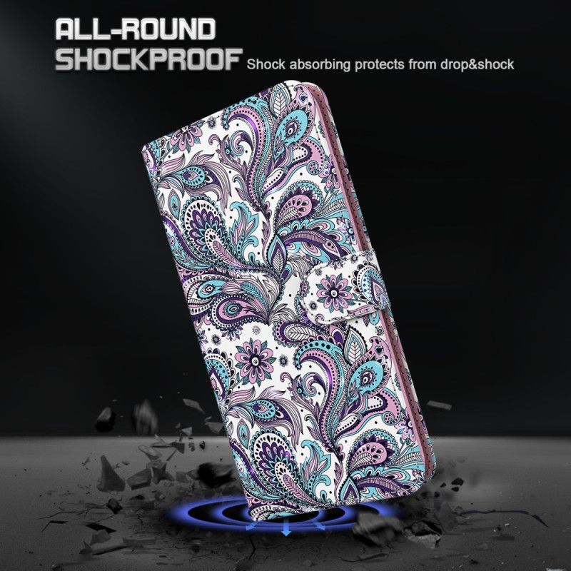 Folio Deksel Google Pixel 8 Paisley-mønster Med Stropp