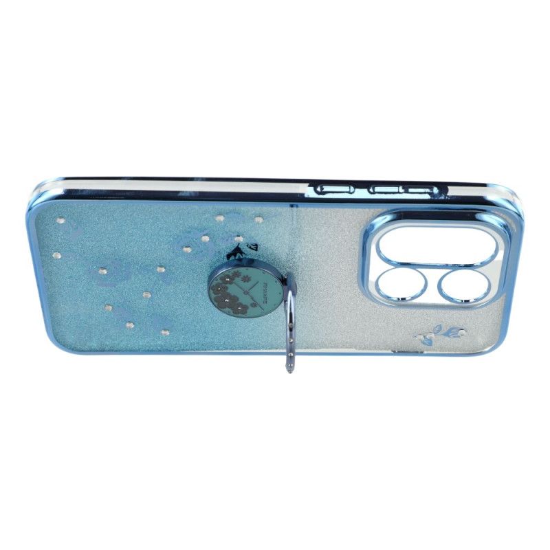 Deksel Oneplus 15 Ringholder Og Glitterblomstermønster Beskyttelse Deksel