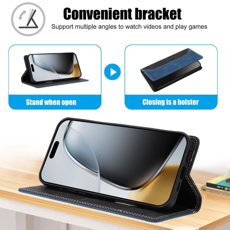 Folio Deksel Lær Oneplus 15 Mobildeksel Tofarget Rfid-beskyttelse