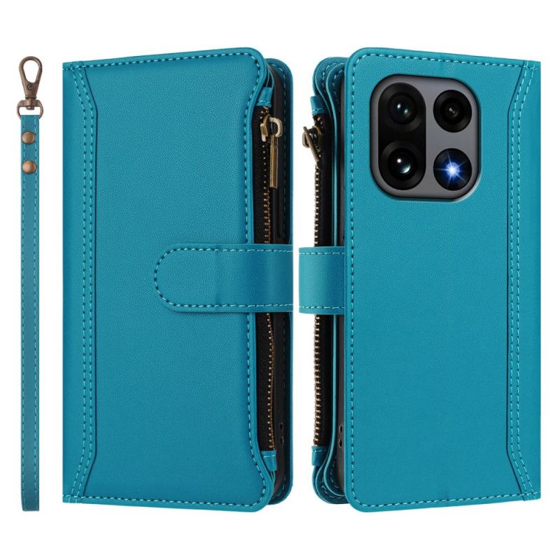 Folio Deksel Oneplus 15 Lommebok Med 9 Kortspor Og Stropp Beskyttelse Deksel