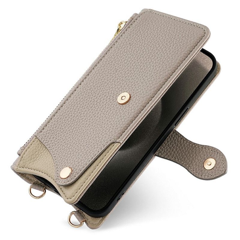 Folio Deksel Oneplus 15 Lommebok Med Kjede Og Skulderstropp Beskyttelse Deksel