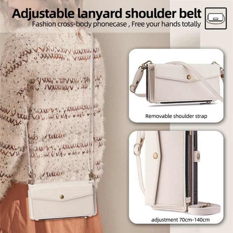 Folio Deksel Oneplus 15 Lommebok Med Skulderstropp Og Snor