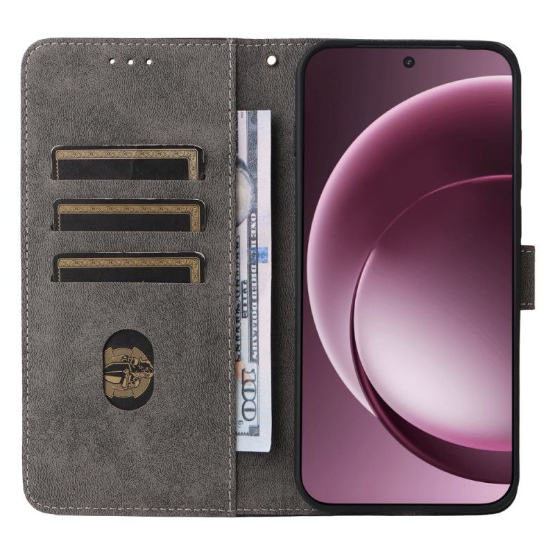 Folio Deksel Oneplus 15 Semsket Skinn-effekt Med Stropp Beskyttelse Deksel