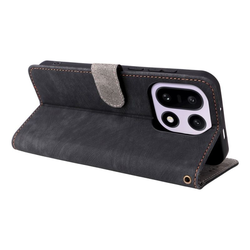 Folio Deksel Oneplus 15 Semsket Skinn-effekt Med Stropp Beskyttelse Deksel