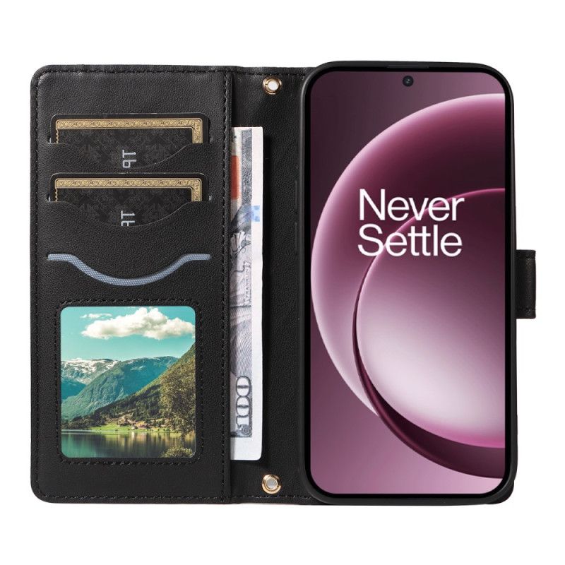 Folio Deksel Oneplus 15 Vattert Med Skulderstropp Og Stropp