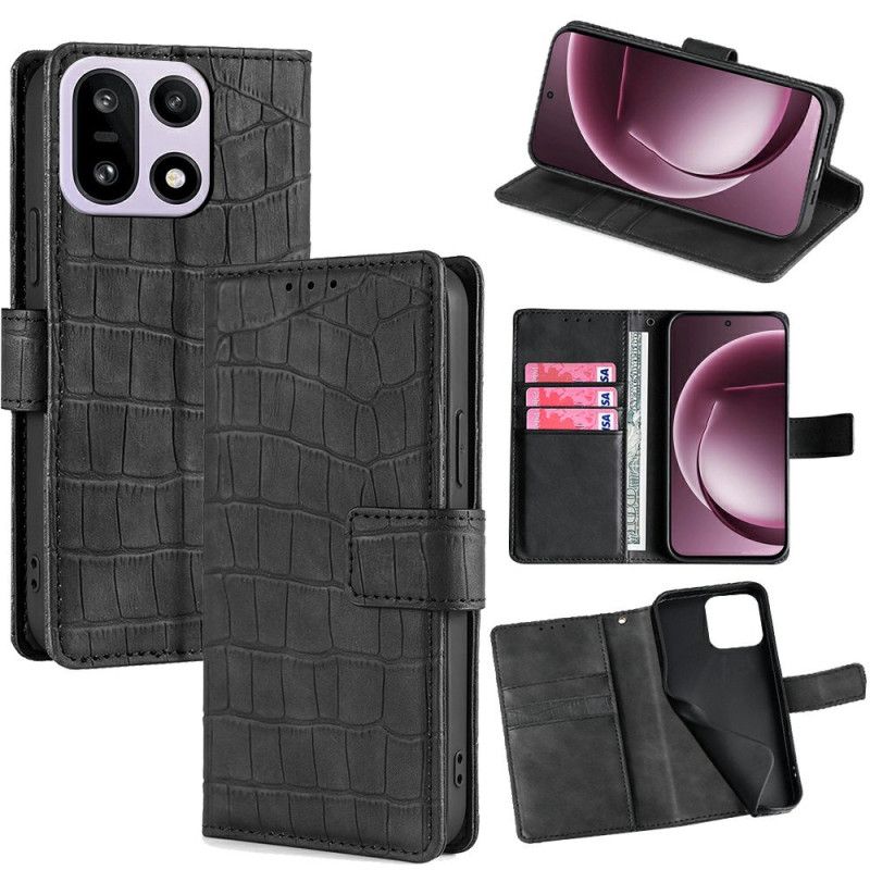 Lærdeksel Folio Deksel Oneplus 15 Mobildeksel Krokodilletekstur