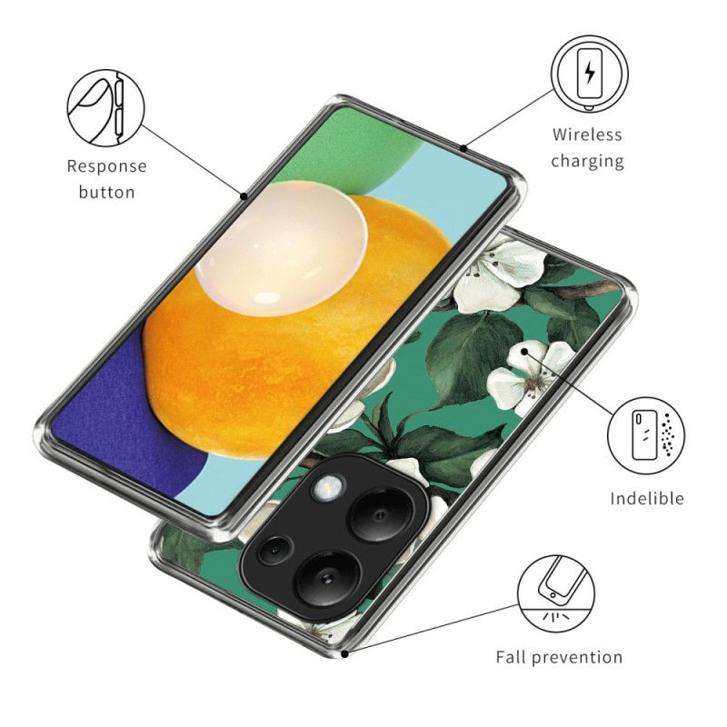 Deksel Xiaomi Redmi Note 13 Pro 4g Hvite Blomster Beskyttelse Deksel