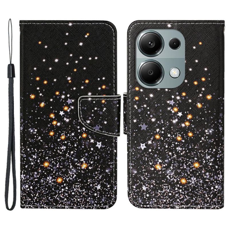 Folio Deksel Til Xiaomi Redmi Note 13 Pro 4g Ødelagte Stjerner Med Stropp