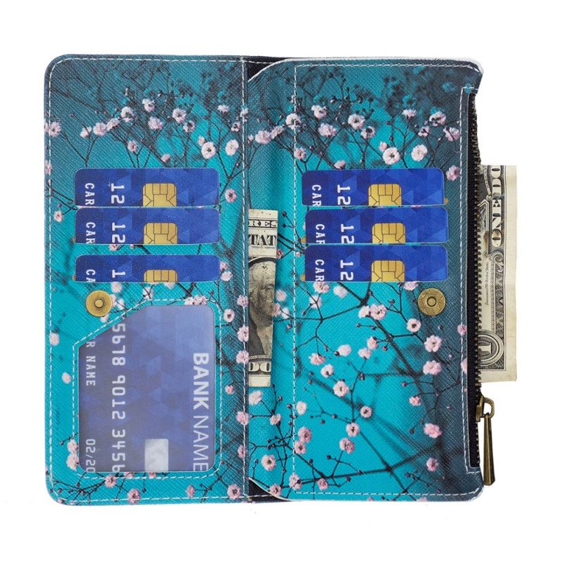 Folio Deksel Xiaomi Redmi Note 13 Pro 4g Blomstergrener Lommebok Med Stropp