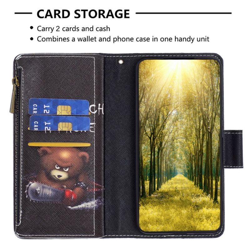 Folio Deksel Xiaomi Redmi Note 13 Pro 4g Dangerous Bear Lommebok Med Stropp