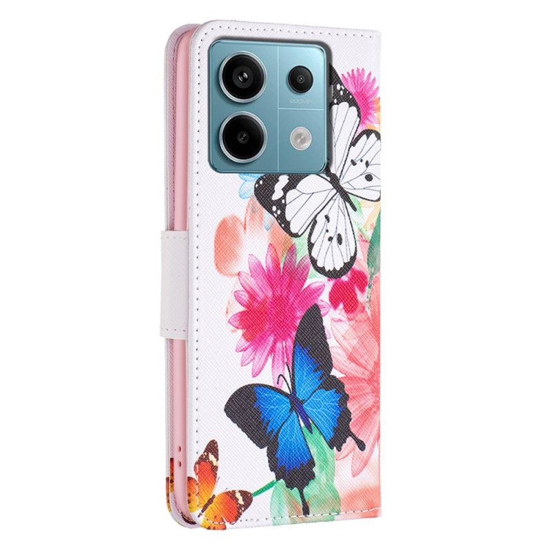 Folio Deksel Xiaomi Redmi Note 13 Pro 4g To Sommerfugler Beskyttelse Deksel