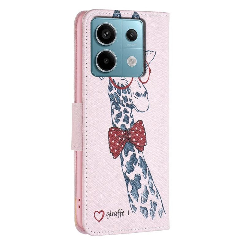 Lærdeksel Folio Deksel Xiaomi Redmi Note 13 Pro 4g Mobildeksel Intello Giraffe