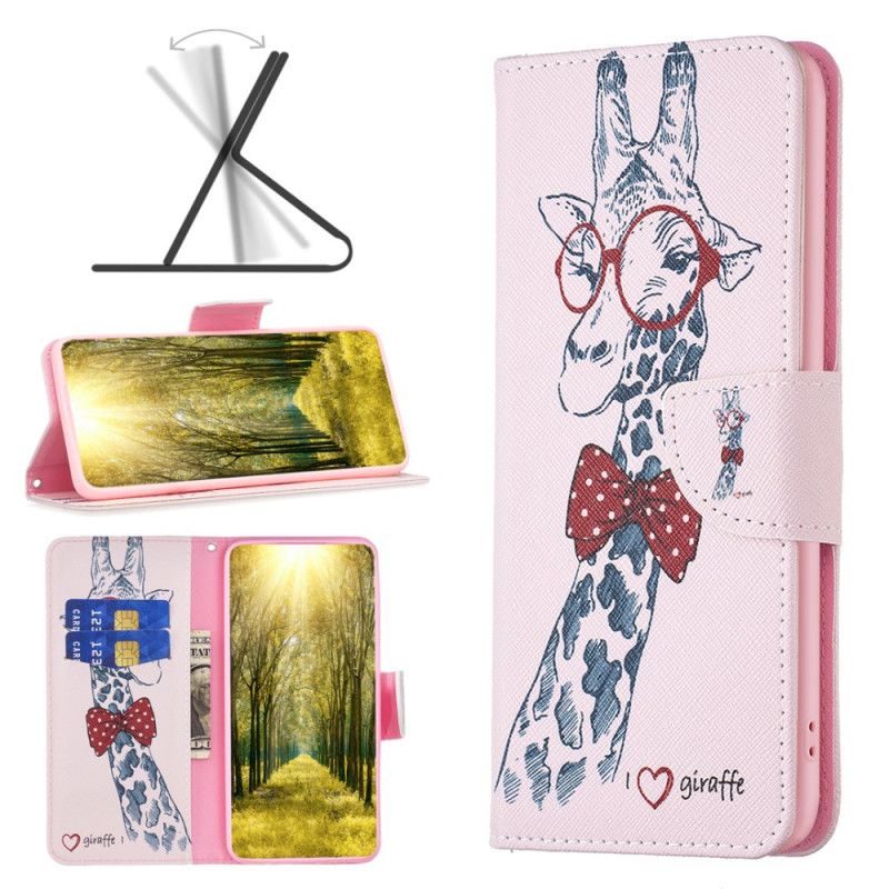 Lærdeksel Folio Deksel Xiaomi Redmi Note 13 Pro 4g Mobildeksel Intello Giraffe