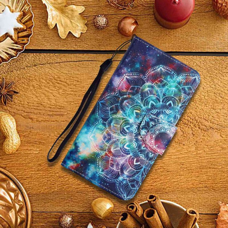 Lærdeksel Folio Deksel Xiaomi Redmi Note 13 Pro 4g Mobildeksel Stjernehimmel Og Lanyard Mandala