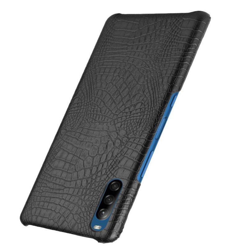 Deksel Sony Xperia L4 Svart Mobildeksel Krokodillehudeffekt