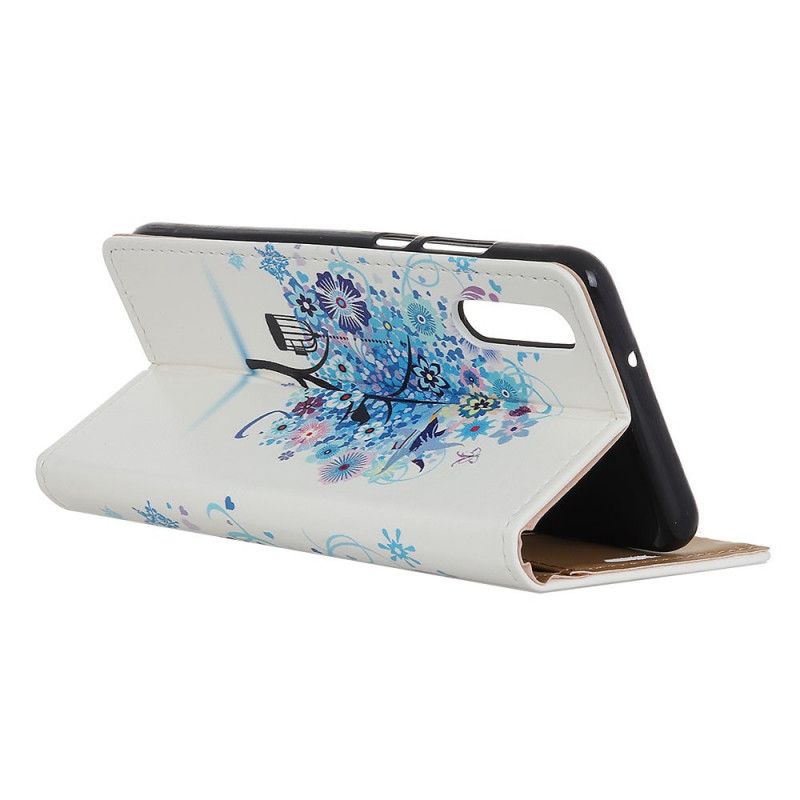 Folio Deksel for Sony Xperia L4 Oransje Blomstrende Tre